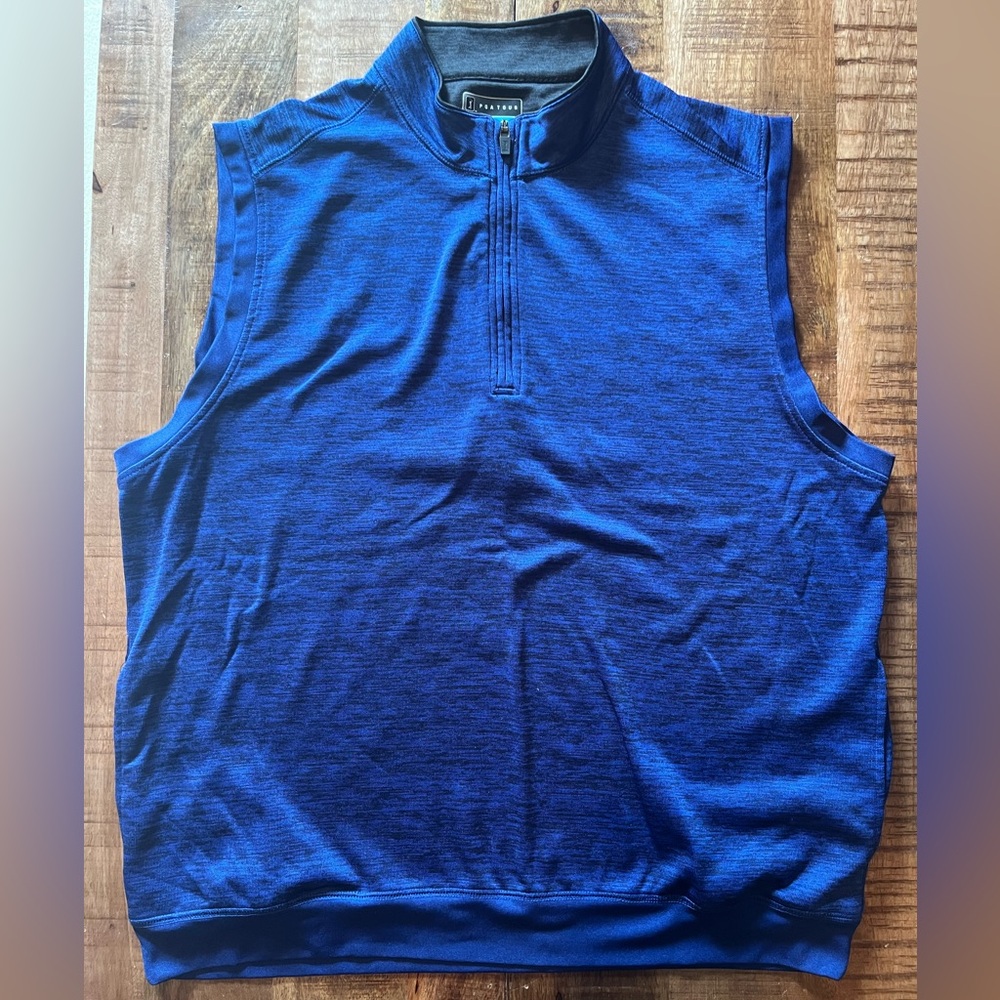 PGA Tour Men's Blue Sleeveless 1/4 Zip Activewear Pullover Golf Vest Size XL